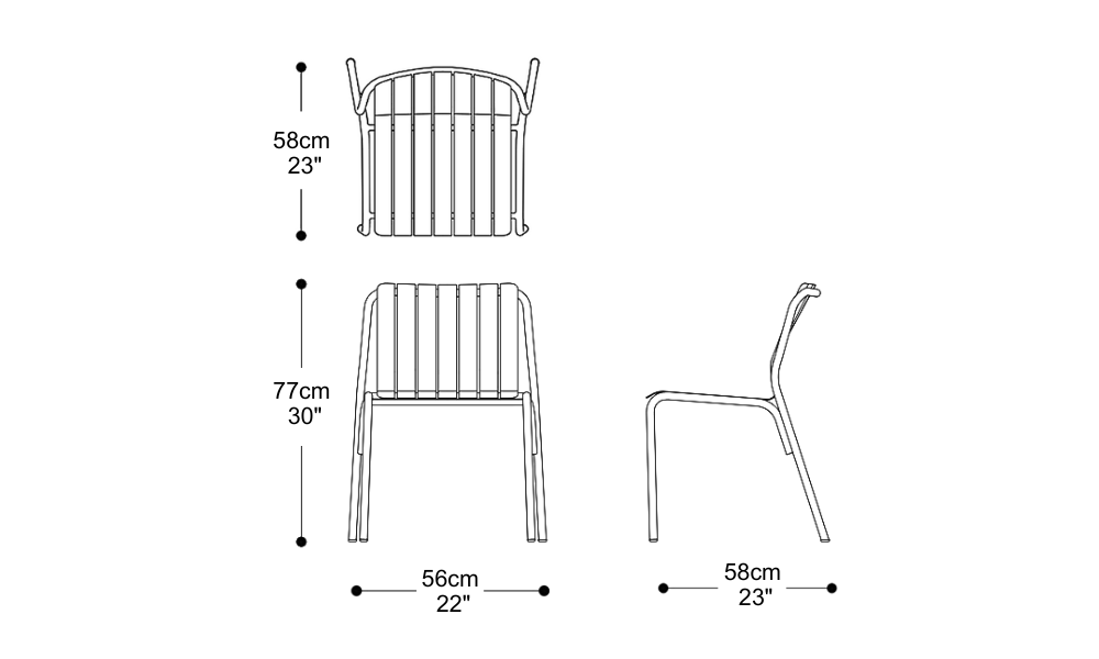 Image of the main dimensions of the product